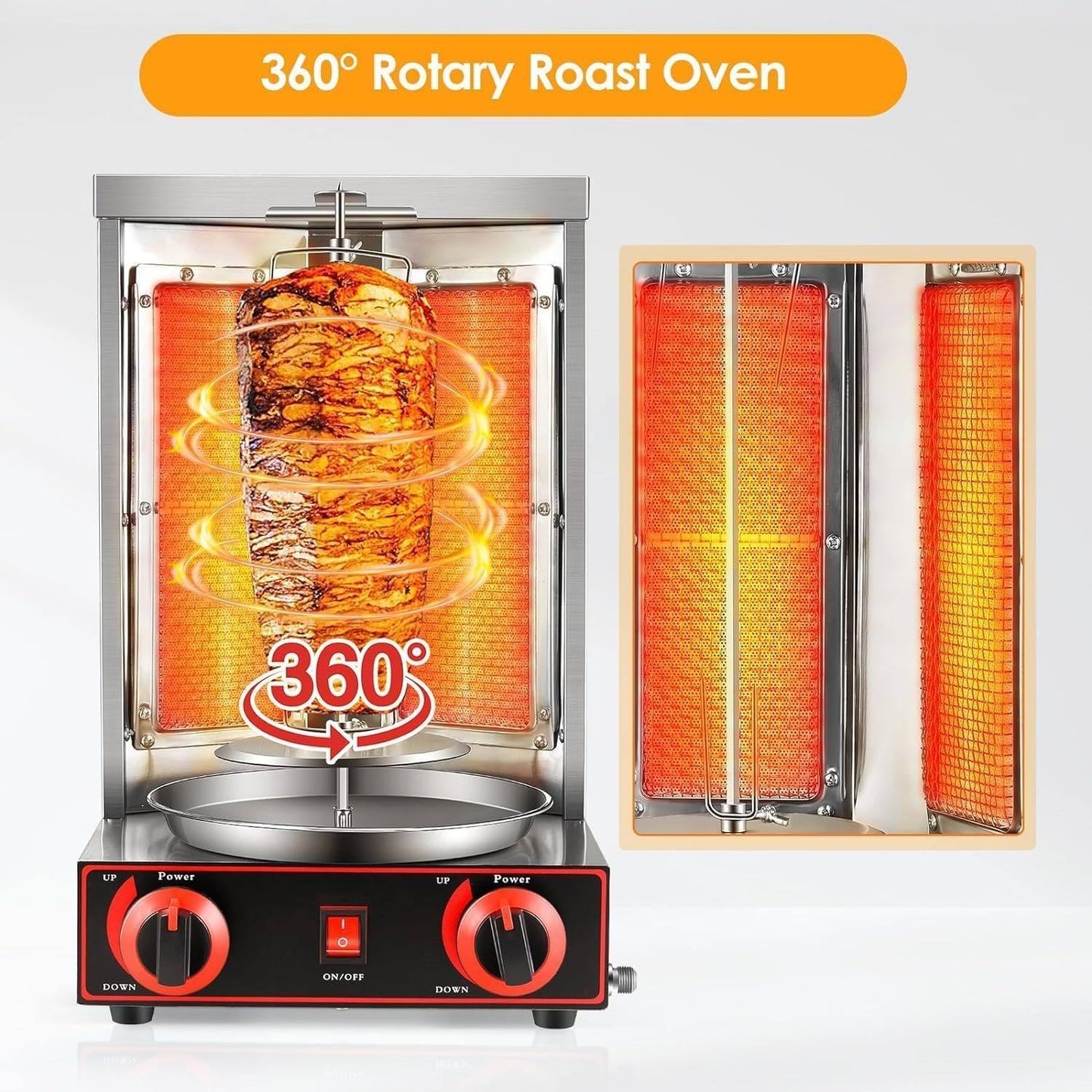 🔥🍖 Rotating BBQ Master · 360° Smokeless Vertical Oven 🌯✨